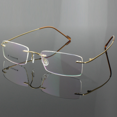 雅士路超轻B钛无框眼镜架 男士近视镜框的轻奢之选